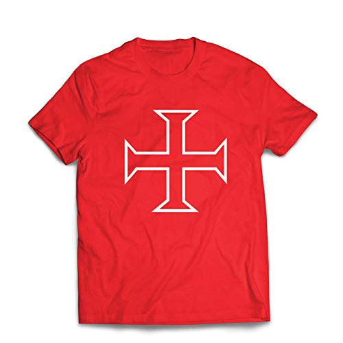 lepni.me Camisetas Hombre Los Caballeros Templarios, Cruz Roja, Compañeros Pobres-Soldados de Cristo (XX-Large Rojo Multicolor)