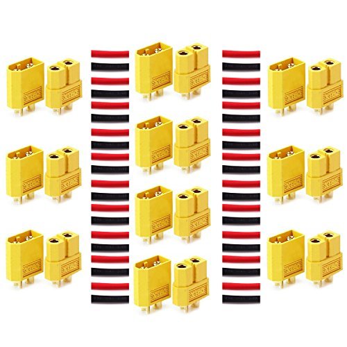 LHI XT-60 XT60 Male Female Bullet Connectors Plugs For RC Lipo Battery (10 Pairs)