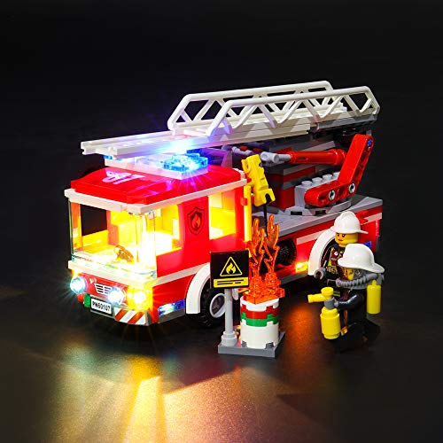 LIGHTAILING Conjunto de Luces (City Camión de Bomberos con Escalera) Modelo de Construcción de Bloques - Kit de luz LED Compatible con Lego 60107 (NO Incluido en el Modelo)