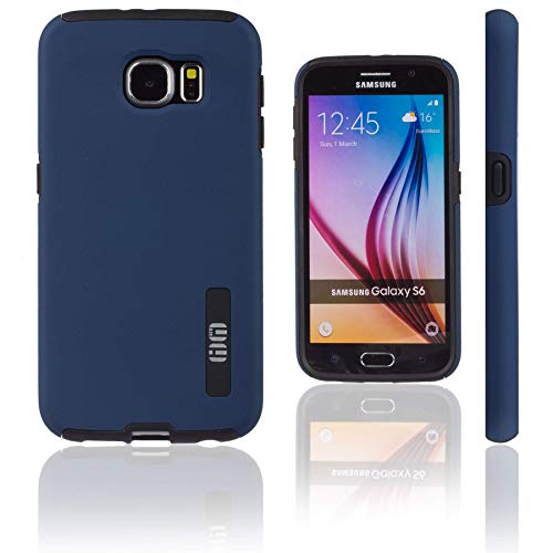 Lilware Smooth Armor Funda para Samsung Galaxy S6 SM-G920. Robusta Plástico Duro Doble Capa Protectora Funda. Negro/Azul Marina Color