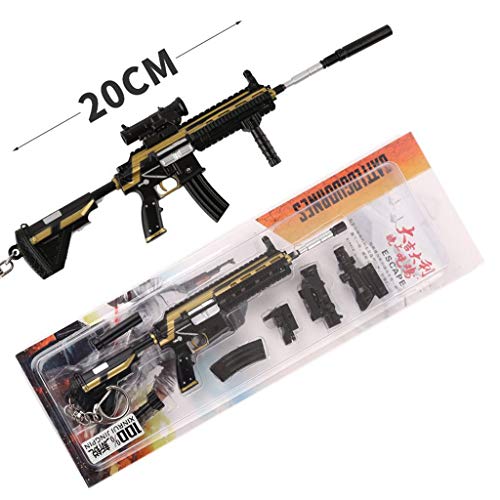 LINLUO Mini1/6 Escala M416 Metal Rifle Series Juegos Metal Llavero Modelo Figura de Acción Juguetes Colección Regalo