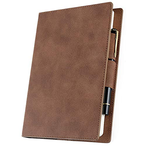 Lirener A5 Cuaderno de encuadernación con Alambre Forrado, Cuadernos de Tapa Dura Cuero de PU Planificador Diario Funda de Acolchada Organizador Bloc de Notas para Escuela de Negocios, 15x21.5cm