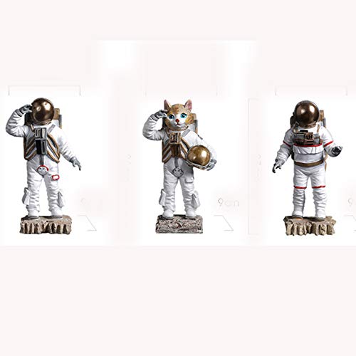 LISAQ Resina nórdica Astronauta decoración miniaturas Modelo hogar Oficina Personajes Figuras cosmonauta héroe Escultura Figura Estatua artesanía (Paquete de 3)