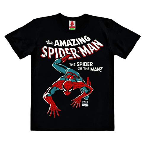 Logoshirt - Marvel Comics - The Amazing Spider-Man - Camiseta 100% algodón ecológico para niño - Negro - Diseño Original con Licencia, Taglia 164, 13-14 años