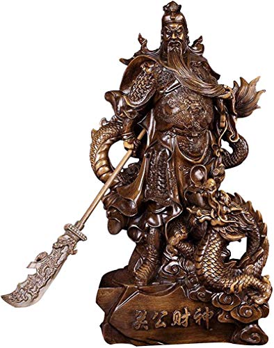 LULUDP-Decoración China Estatua de Colección Feng Shui Figurita Guan Yu Guan Gong Estatua Estatua Tres Reinos héroe Protección de Fortune Estatua Colección atraer la Riqueza y Buena Suerte Escritorio