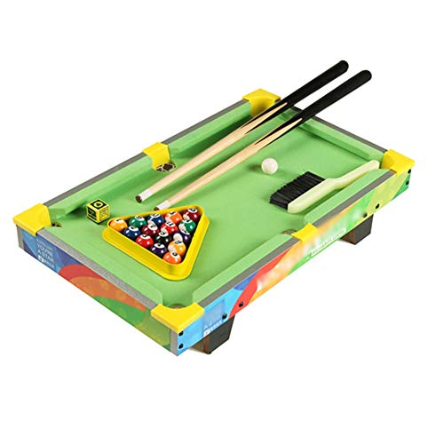 LXHONG Colchoneta Gimnasia Mesa De Billar Billar del Hogar Juegos Divertidos con Taco De Billar Y Juego De Pelota Interior Y Exterior Juguetes Zhiyi Niños (Color : Green, Size : 52x31x10cm)