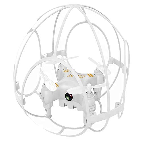 LXWM Drones RC 2 En 1 WiFi FPV Quadcopter Plegable Mini Tumbler Selfie Bolsillo Drone con HD Cámara Y Marco De Protección Completa,White