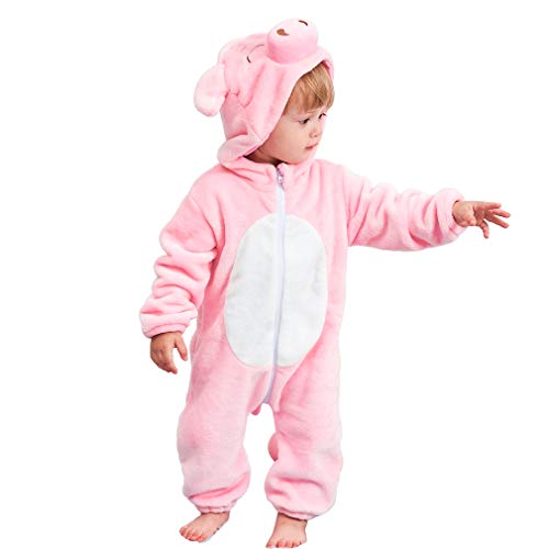 MICHLEY Bebé Ropa Niños Niñas Pijama Disfraces Primavera Franela Traje Animales Pelele fenzhu-80cm