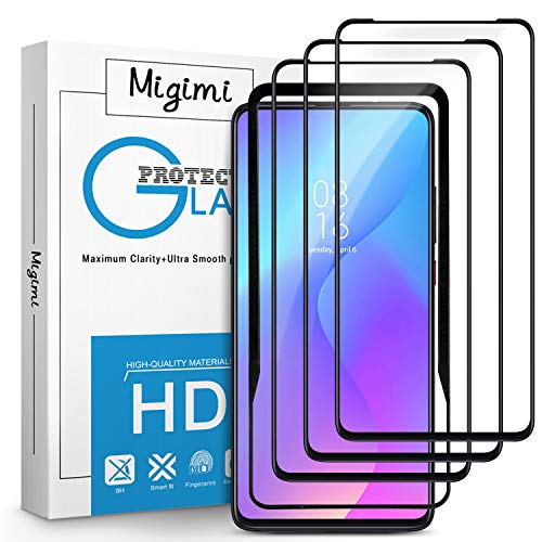 Migimi Protector de Pantalla para Xiaomi Mi 9T/Mi 9T Pro, Redmi K20 [3 Pack] Cristal Templado, [9H Dureza] Sin Burbujas HD Film Vidrio Cristal Templado para Xiaomi Mi 9T/Mi 9T Pro/Redmi K20