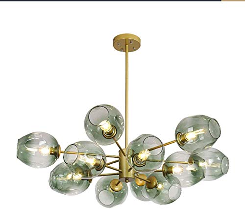 Modern Molecular Sputnik Chandelier, E27 Luz de techo de burbuja nórdica de burbuja con pantalla de vidrio, cuello de iluminación para sala de estar Sala Comedor Dormitorio Dormitorio Smoke Grey