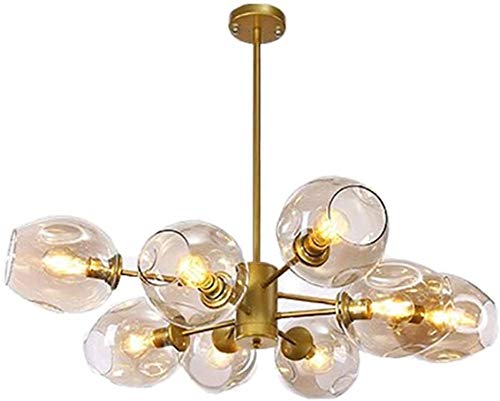 Modern Molecular Sputnik Chandelier, E27 Luz de techo de burbuja nórdica de burbuja con pantalla de vidrio, cuello de iluminación para sala de estar Sala Comedor Dormitorio Dormitorio Smoke Grey