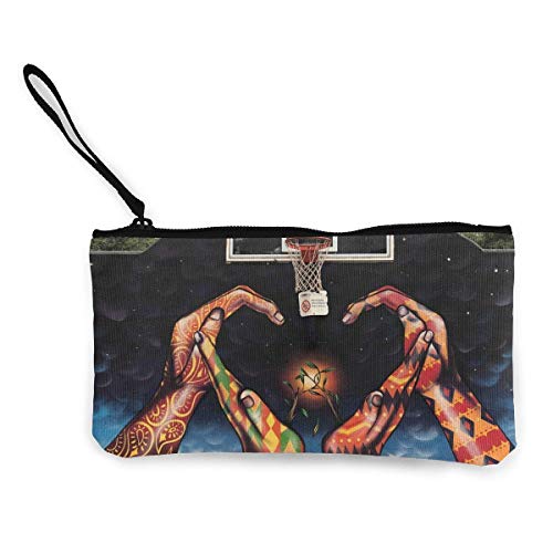 Monedero de Lona para Mujer, Graffiti Basketball Unisex Canvas 3D Print Pattern Monedero Carteras para Hombres y Mujeres