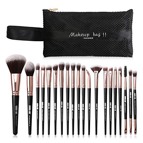 mreechan Brochas de Maquillaje,Pinceles de Maquillaje,Set de brochas de Maquillaje 20 Piezas con Bolsa de Viaje para Base de Maquillaje, Sombra de Ojos, Colorete, Polvo, Las Cejas