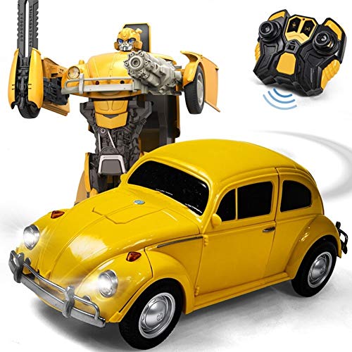 MUMUMI Escarabajo de Control Remoto de Coches Hombre Solo botón Deformación de Sonido Activado por inducción Robot Modelo Serie Autobots Muchacho del cumpleaños de Juguetes Trans