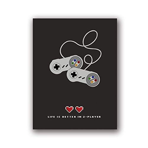 Mxibun Life Is Better In 2 Player Gamer Poster Prints Modern Minimalist Gaming Canvas Painting Wall Art   Picture Decoración De La Habitación De Los Niños-42X60Cm Sin Marco