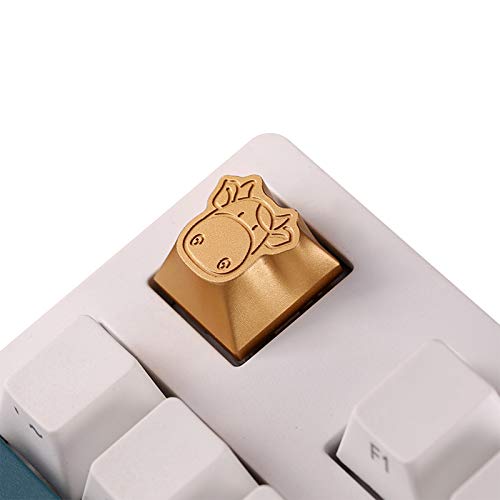 MXMYFZ Gold Cow KEYCAPS Metal CNC Custom ESC R4 Teclado mecánico (Altura de la Cereza)