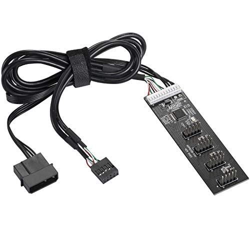 MZHOU Tarjeta de ExpansióN de 7 Puertos Pci-E a USB 3.0 con/Panel Frontal USB3.0 19PIN de 8 Puertos Extensión (4 Puertos USB de 9 Pines.)