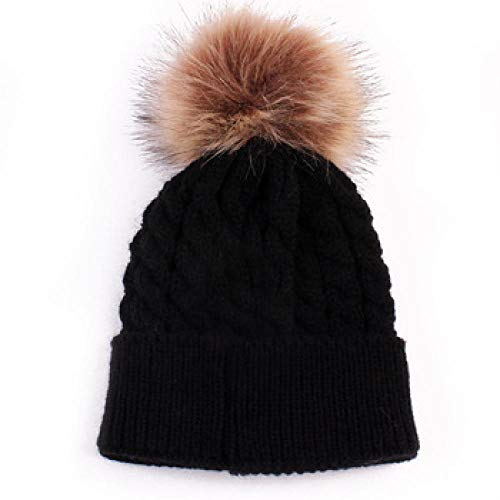 N-N Gorro De Bebé 2 Piezas Bebé Niño Niña Niño Invierno Cálido Gorro De Lana De Punto Bufanda Cubierta Cálida Niños Cálido Tejido-1