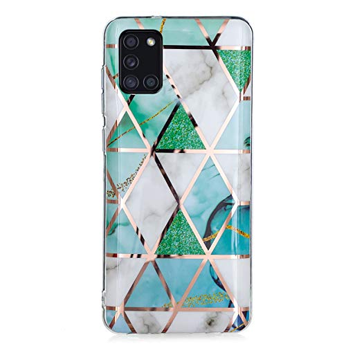 N+A YiKaDa - Funda Compatible con Samsung Galaxy A31, Carcasa Mármol Suave Gel TPU Silicona - Verde