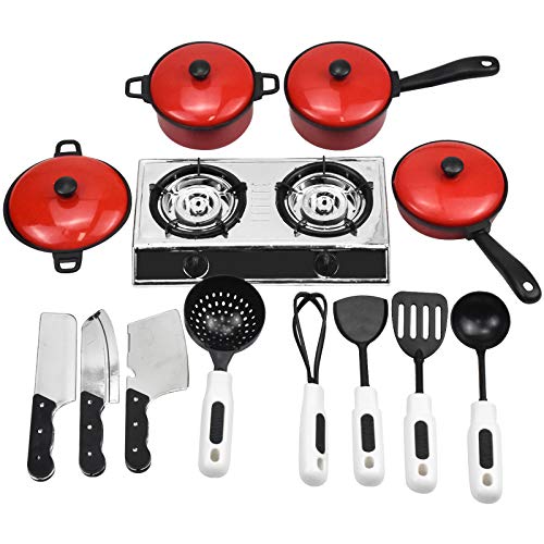 NATUCE Juguetes Cocina, 13 Pz Mini Utensilios de Cocina Juguetes, Ollas Juguete, Juguetes de Simulación, Regalos para Niños Niñas 2, 3, 4 Años