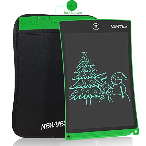 NEWYES 8,5" Tableta de Escritura LCD, Tableta Gráfica, Tableta de Dibujo portátil, Adecuada para el hogar, Escuela u Oficina, con Funda (Verde)