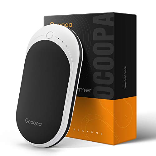 OCOOPA Calentadores de Manos Recargables USB, Batería Externa de 5200mAh, Calienta Manos Electrónico de Bolsillo, Reusable,Portátil, Excelente para Raynauds, Regalos para Cazadores, Golfistas (Negro)