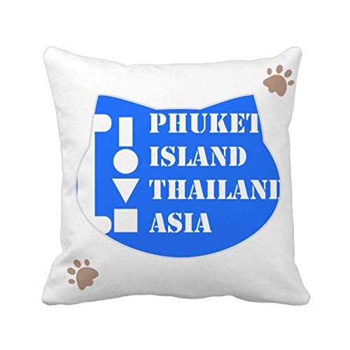 OFFbb-USA - Funda cuadrada para cojín de gato de la isla de Phuket Tailandia, Asia