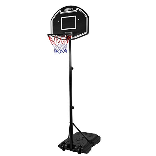 ONETWOFIT OT132 sistema de baloncesto portátil de altura ajustable, tablero de 28 pulgadas