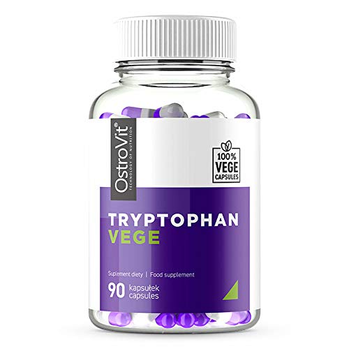 OstroVit Tryptophan VEGE 90 vcaps - Combate noches de insomnio - Refuerzo de serotonina - Apto para veganos y vegetarianos