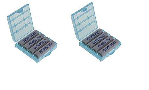 Pack de 8 baterías Panasonic eneloop tipo Mignon AA, 2000 mAh, BK-3MCCE (mín. 1900 mAh) con una Caja para Baterías de alta calidad de Heiba Electronics