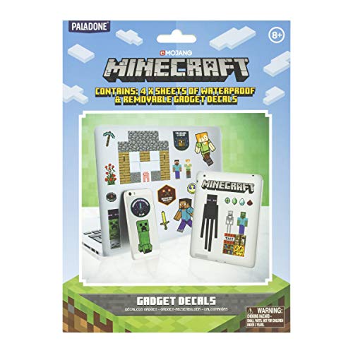 Paladone Minecraft Gadget Calcomanías – Pegatinas impermeables y extraíbles – Producto oficial