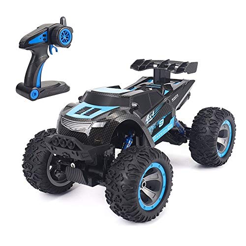 PETRLOY Camión RC azul 1:14 Tamaño Vehículo todo terreno 2.4 GHz Radio Control remoto Monster Dune Buggy Hobby Juguetes Niños y adultos 4WD Coche Alto de carretera Juguete Coche Coche de carreras de a