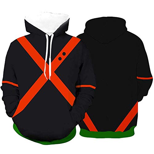 PizzaHut Boku No Hero Academia Sudadera con Capucha Unisex My Hero Academia con Capucha, My Hero Academia - Naranja - X-Small