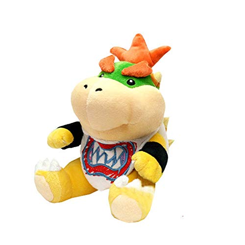 Poooc 18CM de bordado Super Mario Koopa Bowser dragón felpa de Bowser de los hermanos JR felpa suave Juguetes realista dibujos animados de animales de peluche muñecas de juguete niños preescolares Cue