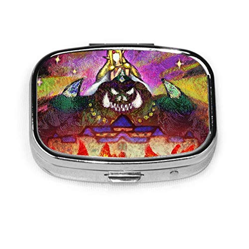 Princesa Zelda Ganon, caja de pastillas cuadrada plateada de moda personalizada, soporte para tableta, estuche organizador de cartera para bolsillo o monedero