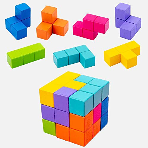 Puzzle Juguetes para Niños Magic Soma Cube Juego De Rompecabezas 3D Juguetes Educativos para Niños Apilar Ladrillos Colorido Montessori Teris Puzzle