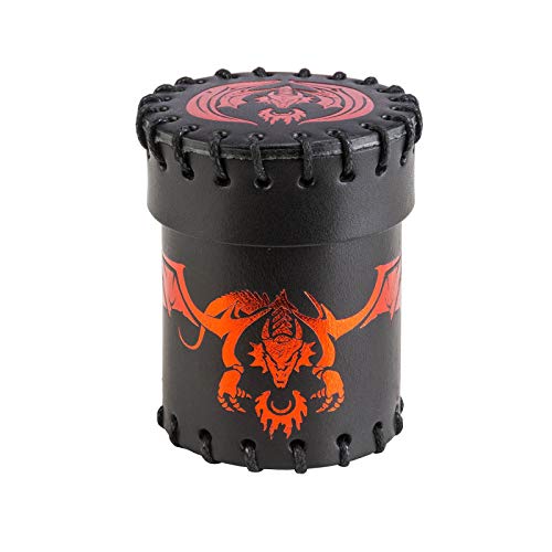 Q Workshop Flying Dragon Black & Red Leather Dice Cup