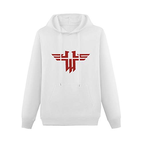 Qijie Youth Teen Long Sleeve Hooded Sweatshirt Wolfenstein Logo with Printed Pullover Hoodies