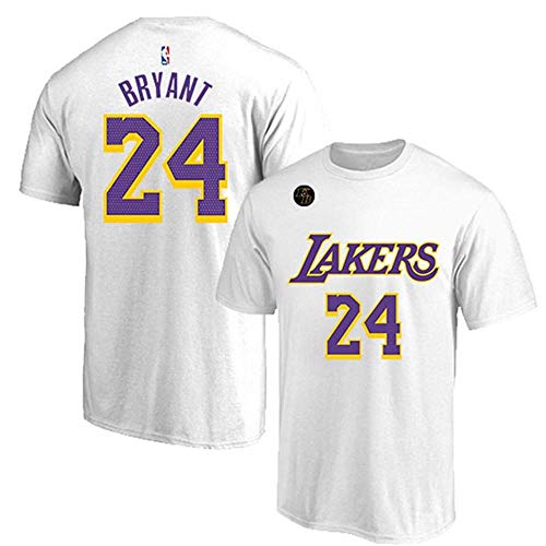 QKJD NBA Baloncesto Uniformes Camiseta de los Lakers Conmemorativa n. ° 24 Kobe City Edition Ropa Deportiva Camiseta de algodón de Manga Corta para Hombre Secado rápido, Transpirable H-XXXL