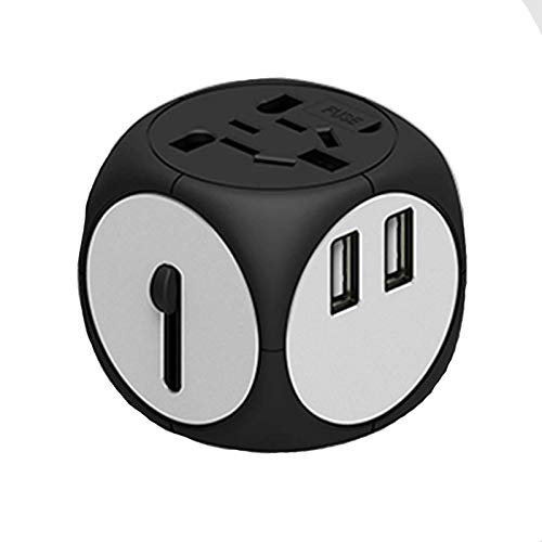 QWERTYUKJ Adaptador de Viaje Mundial Adaptadores de Corriente de Cargador rápido USB Dual 2.5A Compatible Reino Unido EE. UU. UE Asia China150 + Países Adaptador de Viaje