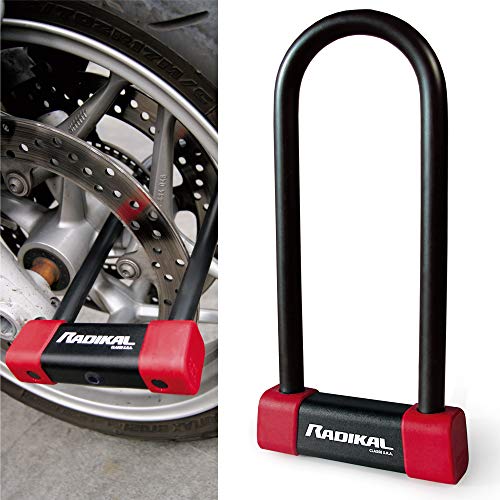 Radikal RK250R Candado Antirrobo Moto U ø18 Homologado SRA, 85x250, Rojo