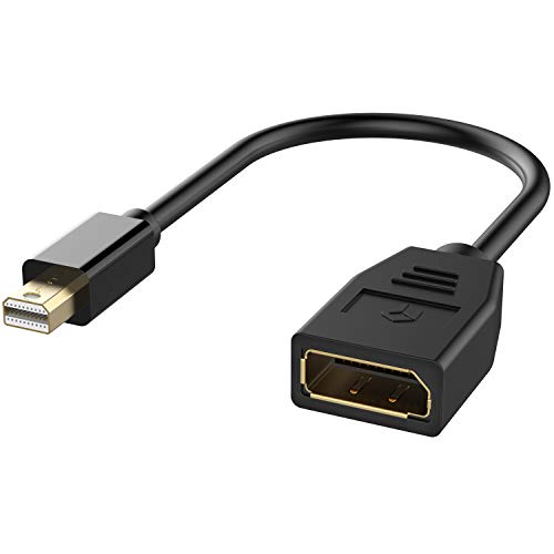Rankie Adaptador Mini DisplayPort (Mini DP) to DisplayPort (DP), 4K, Negro