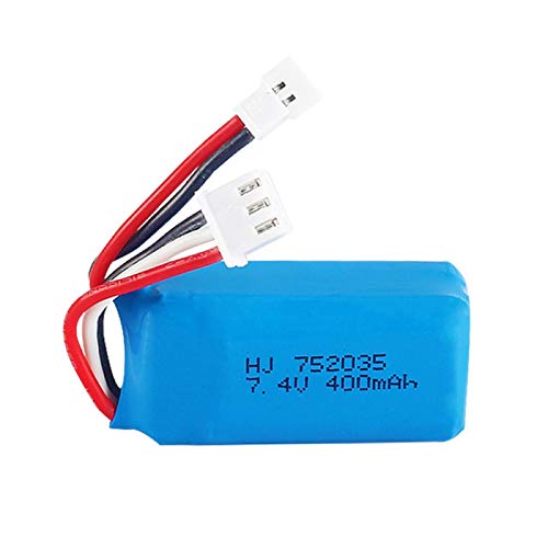 RFGTYH Batería lipo de 7.4V 400mAh 2S para RC DM007 Avión Quadcopter Drone Helicóptero Piezas de Juguete 7.4Vbattery Blue