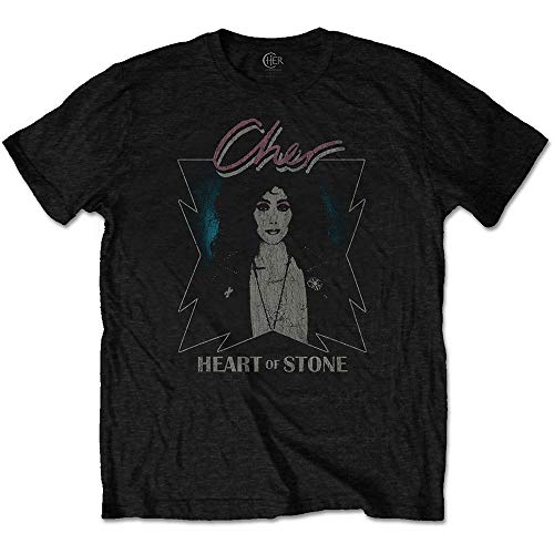 Rock Off Cher Heart of Stone Oficial Camiseta para Hombre (X-Large)