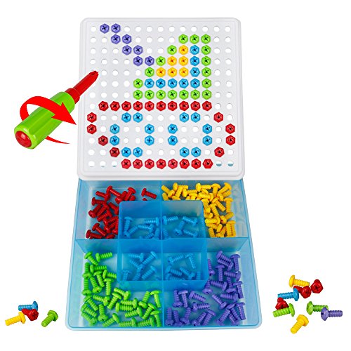 Rompecabezas Bricolaje Bloques de Construcción Puzzle Bandeja el Tablero Creativos Juguetes la Caja para Niños de 3 Años+ (152PCS)