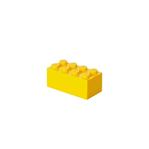 Room Copenhagen Minicaja de 8 espigas de Lego, Caja para tentempiés, Amarillo, 8 knobs