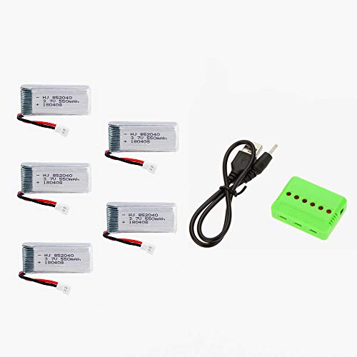 rpbll 5 Piezas 3.7V 550mah 20C RC Toy Lipo Batería para H107 H107L H107C H107D V252 JXD385 Syma X5 X5C H5C X5SC JXD 523 523W RC H43WH