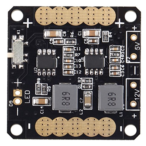 RUIZHI Controlador de vuelo CC3D Naze32 Mini placa de distribución de energía PDB con LED (viene con salida BEC 5V-12V) para 250 Multicopter