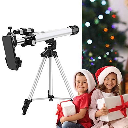 S SMAUTOP Telescopio para astronomía, 24x a 300x Telescopio astronómico Profesional de Viaje con un trípode Ajustable/Starfinder y Soporte para teléfono, Adecuado para niños y Adultos