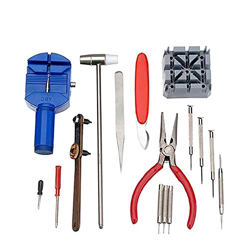 Salmue 16 Pcs Kit de Reparación de Relojes, Kit relojero Destornillador Herramienta Profesional de reparación de Reloj de reparación de Herramientas